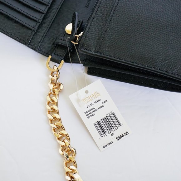 Michael Kors Jet Set L Phone Case Xbody Bag Black - Picture 8 of 8